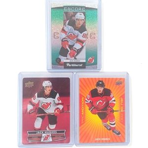 Jack Hughes New Jersey Devils Hockey Card Lot 2 Tim Hortons and 1 Parkhurst